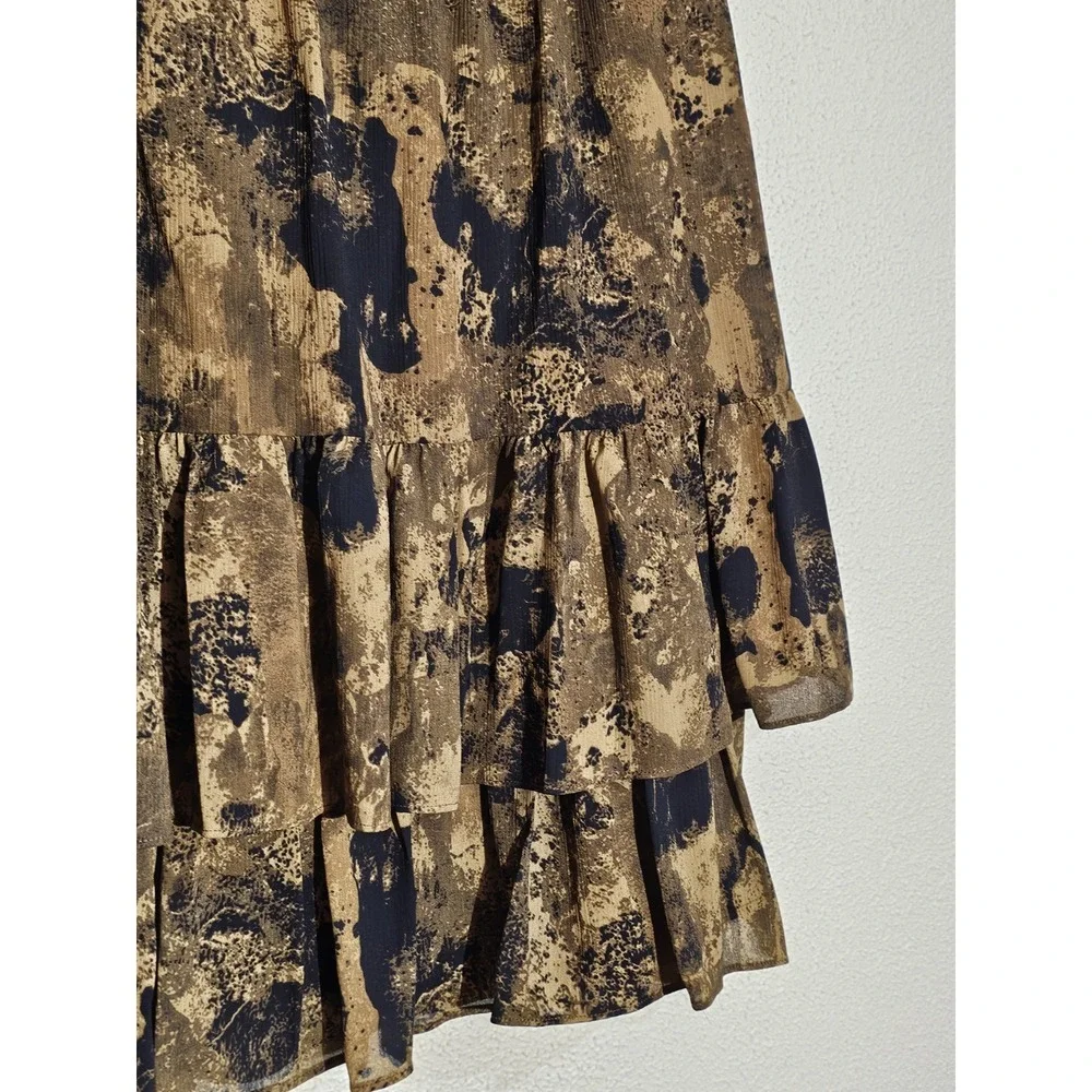 Linea‎ By Louis Dell'olio Sm Earthtone Teired Midi Skirt Flowy Boho Fairy Grunge - Picture 4 of 11